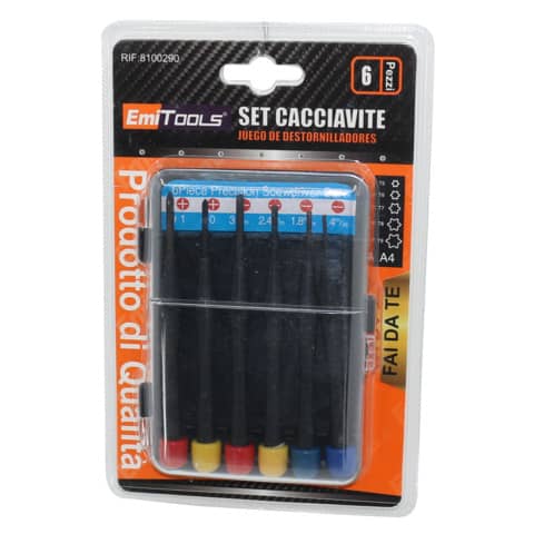 Set di cacciaviti di precisione – mini kit per riparazioni – conf. 6 pezzi – 8100290