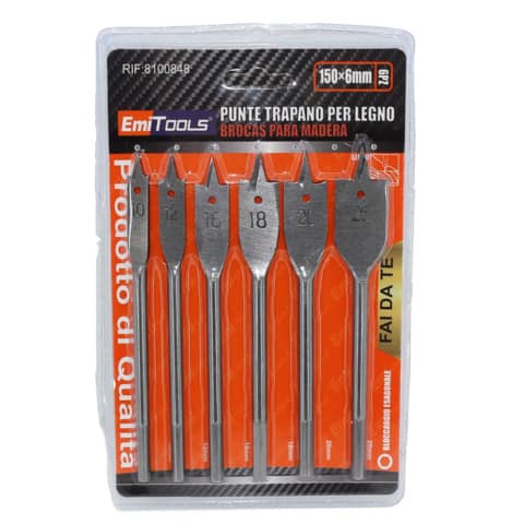 Punte legno a fresa Emi per fori 10/25 mm conf. da 4 pezzi – 8100848