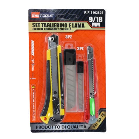 Set 2 cutter Emi con lama a spezzare di ricambio – misure 9 e 18 mm – 8103826