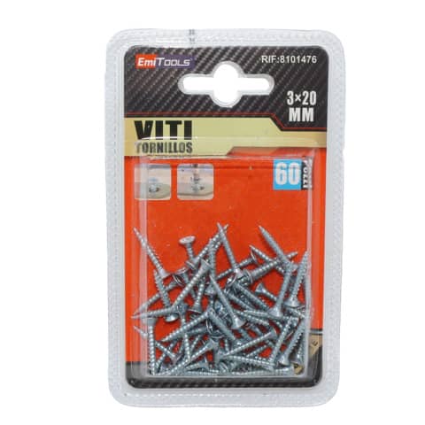 Viti per legno argentate Emi – 20×3 mm – conf. da 60 pezzi 8101476