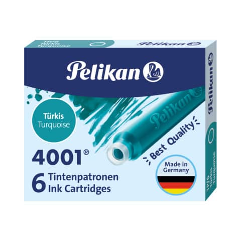 Cartuccia per stilografica Pelikan TP/6 turchese conf. da 6 turchese 400142569