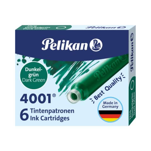 Cartuccia per stilografica Pelikan TP/6 verde scuro conf. da 6 verde scuro 400142563