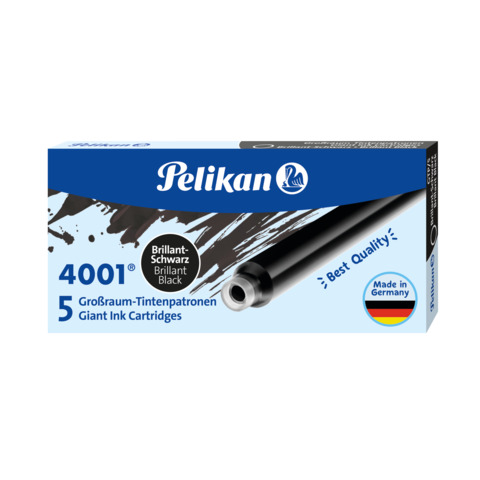 Cartucce a inchiostro lunghe Pelikan GTP5 – astuccio 5 pezzi – nero – 400142570