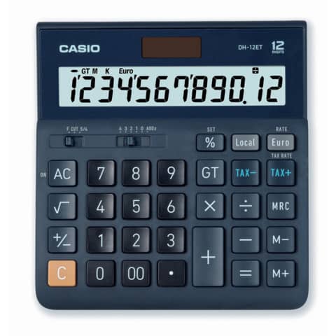 Calcolatrici da tavolo Casio Extra Big LC display – solare e batteria blu scuro DH-12ET-W-EP