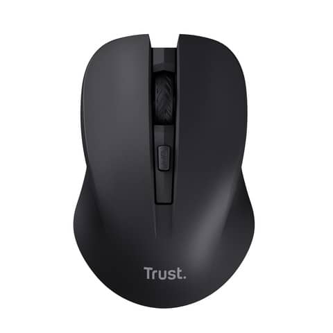 Mouse ottico wireless tasti silenziosi Trust Mydo – nero – 25084