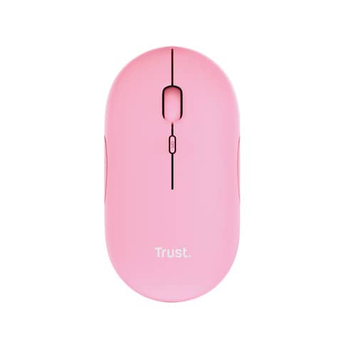 Mouse ultrasottile wireless ricaricabile Trust Puck – ricevitore USB A 2.0 rosa – 24125
