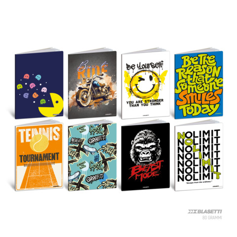 Maxi quaderno Blasetti Teen Boy A4 – 80 g/m² – 20+1 ff – Q – conf. 10 pezzi – 9229