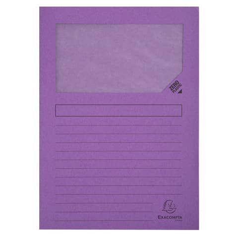 Cartelline con finestra Exacompta Forever® A4 cartoncino 120 g/m² lilla conf. 100 pezzi – 50101E