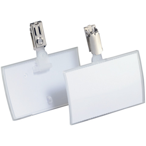 Portanome Durable Click Fold 54×90 mm in PPL trasparente con clip – 8216-19