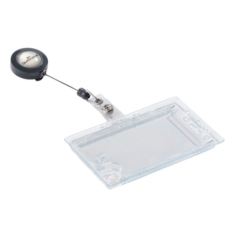 Portabadge Durable chiuso con chiocciola yo-yo per 2 tessere 54×87 mm – conf. 10 pz – 8224-19