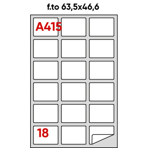 Etichette bianche permanenti Markin Copiatabu 63,5×46,6 mm – 18 et./ff – conf. 100 ff A4 – X210A415