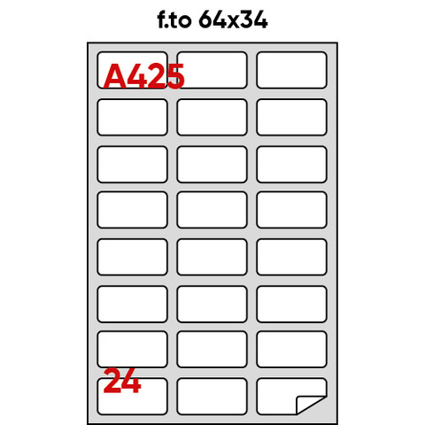 Etichette bianche permanenti Markin Copiatabu 64×34 mm – angoli arrotondati 24 et./ff – conf. 100 ff A4 – X210A425