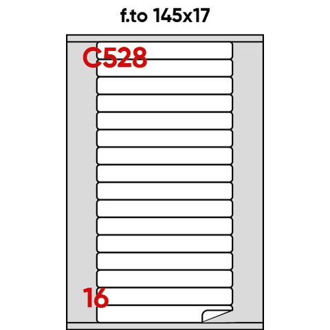 Etichette bianche permanenti Markin Copiatabu 145×17 mm – angoli arrotondati 16 et./ff – conf. 100 ff – X210C528