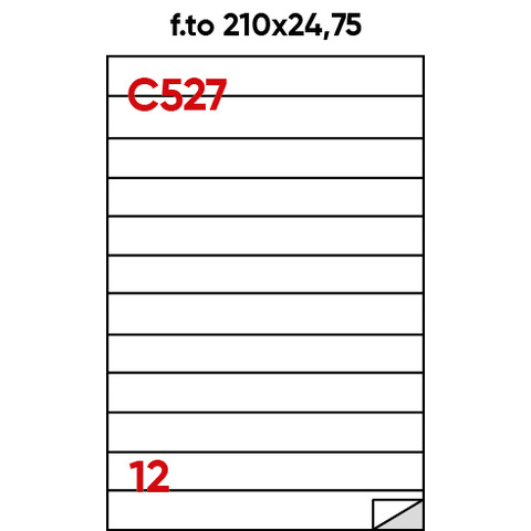 Etichette bianche permanenti Markin Copiatabu 210×24,75 mm – 12 et./ff – conf. 100 ff A4 – X210C527
