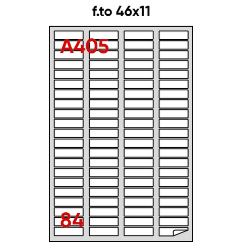 Etichette bianche permanenti Markin Copiatabu 46×11,1 mm – 84 et./ff – conf. 100 ff A4 – X210A405