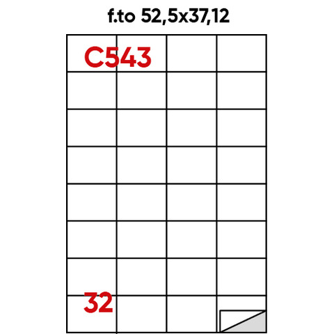 Etichette bianche permanenti Markin Copiatabu 52,5×37,12 mm – 32 et./ff – conf. 100 ff A4 – X210C543