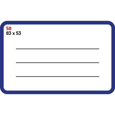 Etichette bianche permanenti Markin Copiatabu 83×53 mm bordata e rigata – conf. 10 blister da 10 ff – X11058