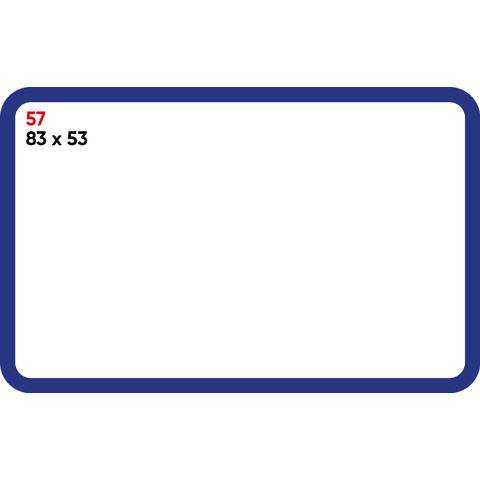 Etichette bianche permanenti Markin Copiatabu 83×53 mm bordata – conf. 10 blister da 10 ff – X11057