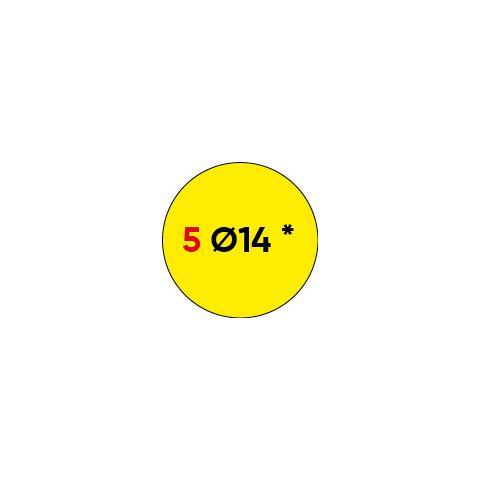 Etichette permanenti Markin Copiatabu Ø 14 mm – giallo – conf. 10 blister da 10 ff – X11005GI
