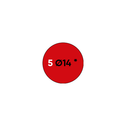Etichette permanenti Markin Copiatabu Ø 14 mm – rosso – conf. 10 blister da 10 ff – X11005RO