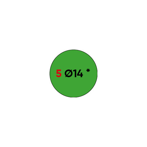 Etichette permanenti Markin Copiatabu Ø 14 mm – verde – conf. 10 blister da 10 ff – X11005VE