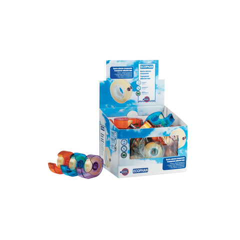 Espositore 34 nastri adesivi Eurocel ECOPHAN formato 19 mm x 25 m – con dispenser – 001418208
