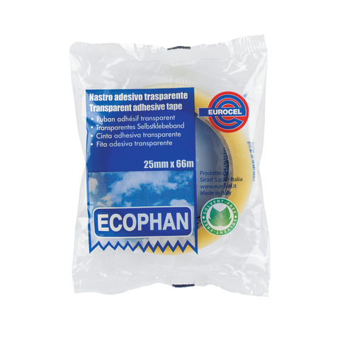 Nastro adesivo Eurocel ECOPHAN formato 25 mm x 66 m in conf. da 6 pezzi 001417249