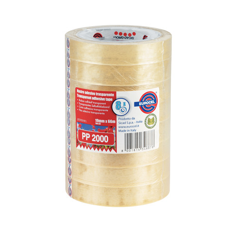 Nastro adesivo Eurocel PP2000 a torre formato 19×66 m – torre da 8 rotoli – 001122212