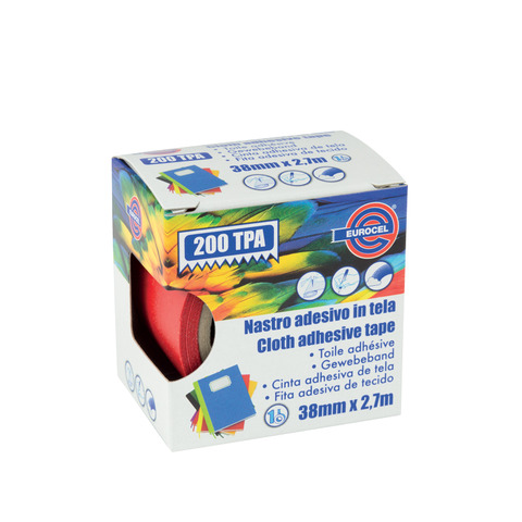 Nastro adesivo telato Eurocel formato 38 mm x 2,7 m – colore rosso 016214314