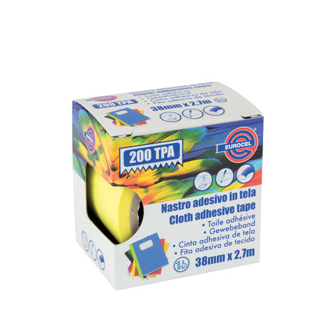 Nastro adesivo telato Eurocel formato 38 mm x 2,7 m – colore giallo 016414314