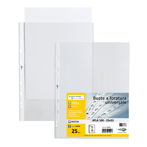 Buste in PP buccia Sei Rota Atla 100 – medio spessore trasparente 23×33 – conf. 25 buste – 662310