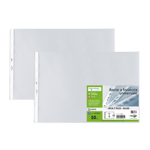 Buste in PP liscio Sei Rota Atla T Plus – altissimo spessore trasparente 42×30 cm – conf. 10 pezzi – 664216