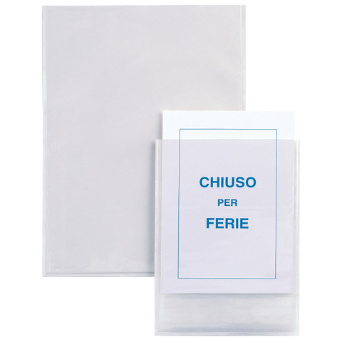 Portaetichette adesive Sei Rota IesTI in PVC trasparente 15×21 cm – A5 – conf. 5 pezzi – 321116