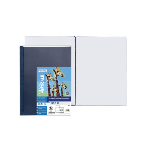 Portalistini UNO TI Sei Rota a libro PP buccia – A3 – 24 interni – blu – 55312407