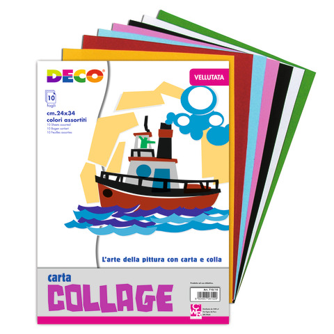 Album d carta vellutata Deco 24×34 cm – 130 g – 10 fogli colori assortiti – 710/10