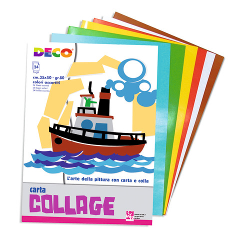 Album di carta rasata Deco 35×50 cm – 80 g – 5 conf. da 24 fogli colori assortiti – 714/24