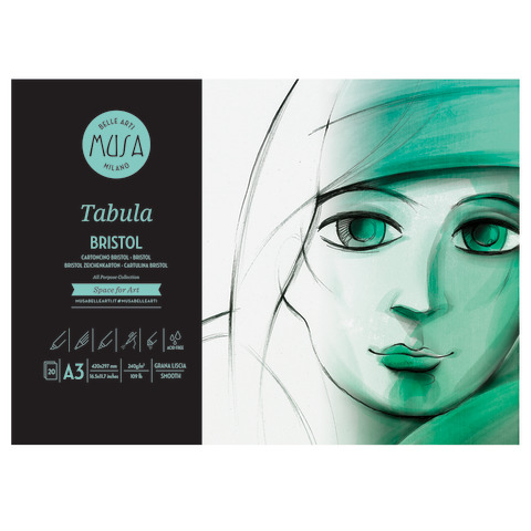 Blocco collato Belle Arti Musa Tabula Bristol – 240 g – A3 20 fogli – MU136293