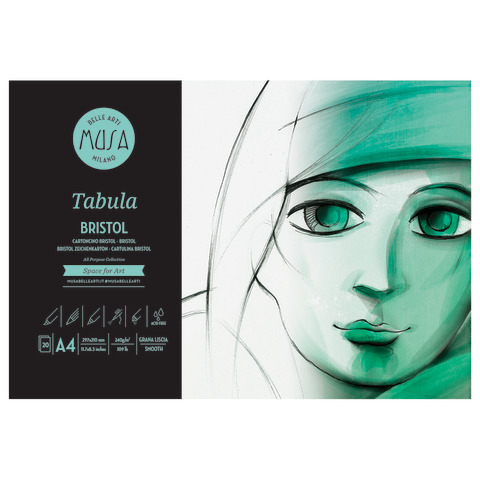 Blocco collato Belle Arti Musa Tabula Bristol – 240 g – A4 20 fogli – MU136294