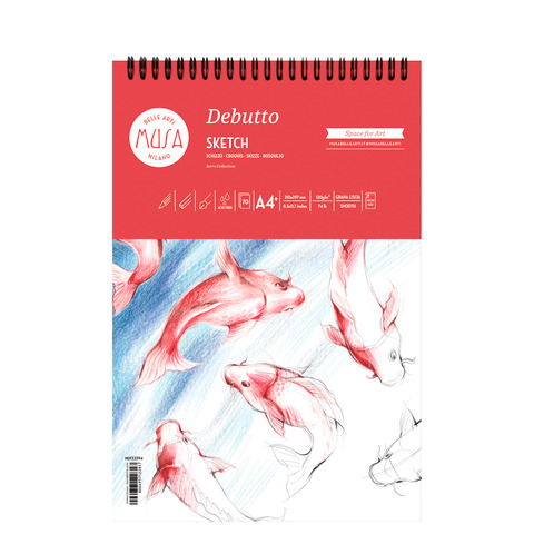 Blocco spiralato Musa Debutto A4 120g/m² – 50 fogli – MU133394