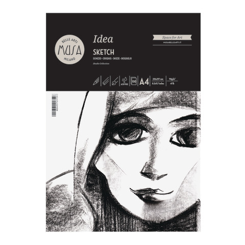 Blocco collato Belle Arti Musa Idea Sketch – 90 g – A4 100 fogli – MU123694