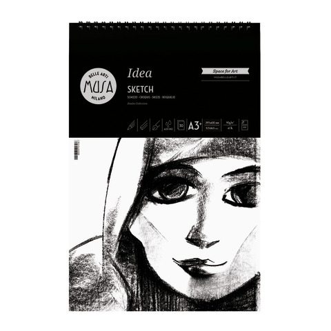Blocco con spirale Belle Arti Musa Idea Sketch – 90 g – A3 30 fogli – MU123393