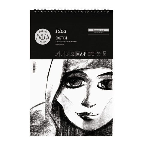 Blocco con spirale Belle Arti Musa Idea Sketch – 90 g – A4 100 fogli – MU123794