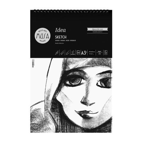 Blocco con spirale Belle Arti Musa Idea Sketch – 90 g – A3 100 fogli – MU123793