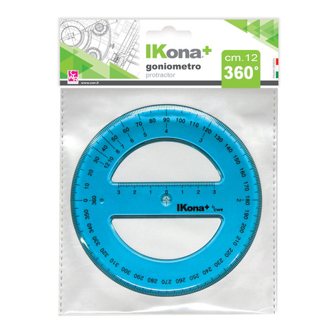 Goniometro circolare IKona+ 360° – Ø 12 cm – azzurro trasparente – 551