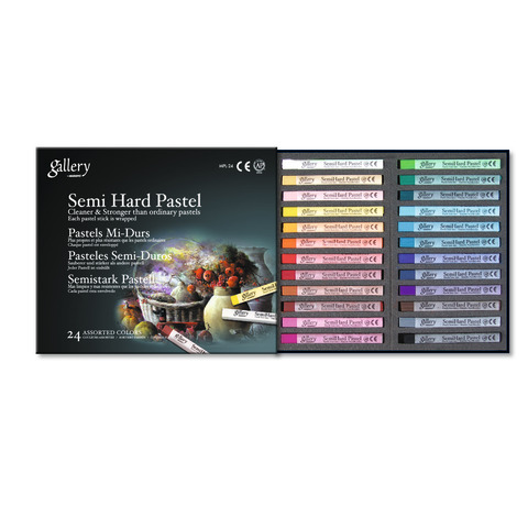 Pastelli semi duri quadrati CWR Gallery colori assortiti – conf. 24 pezzi – MY/MPL-24