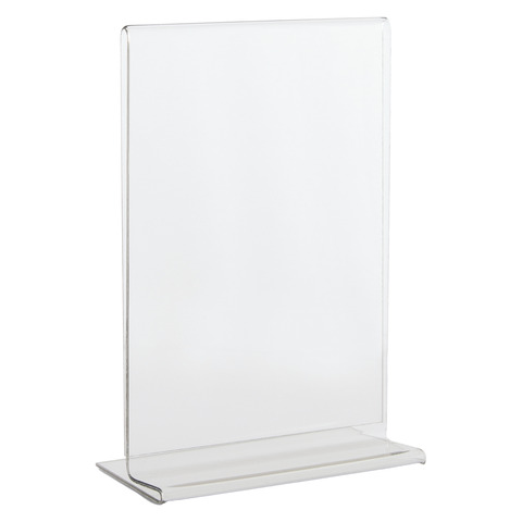 Portadepliant in PET Lebez con base a T formato A6 10,5x15cm – trasparente – 80996