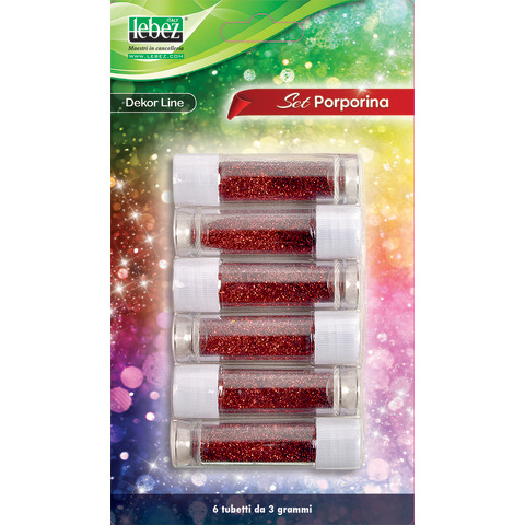 Porporina Lebez Dekor Line in tubetto 3 g – colore rosso – conf. 6 pezzi – 5134-R