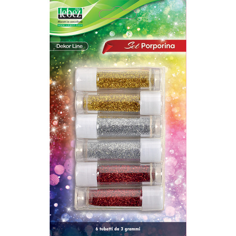 Porporina Lebez Dekor Line in tubetto 3 g – colori assortiti – conf. 6 pezzi – 5134-ASS