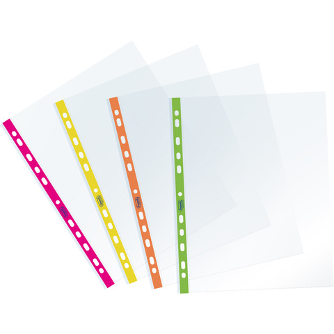 Buste a foratura universale Favorit banda laterale colori fluo – conf. 10 pz – 400136862