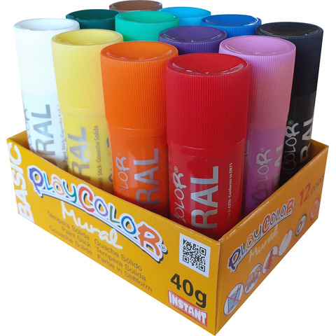 Playcolor tempera solida in stick 12 colori assortiti – 40 gr 58331